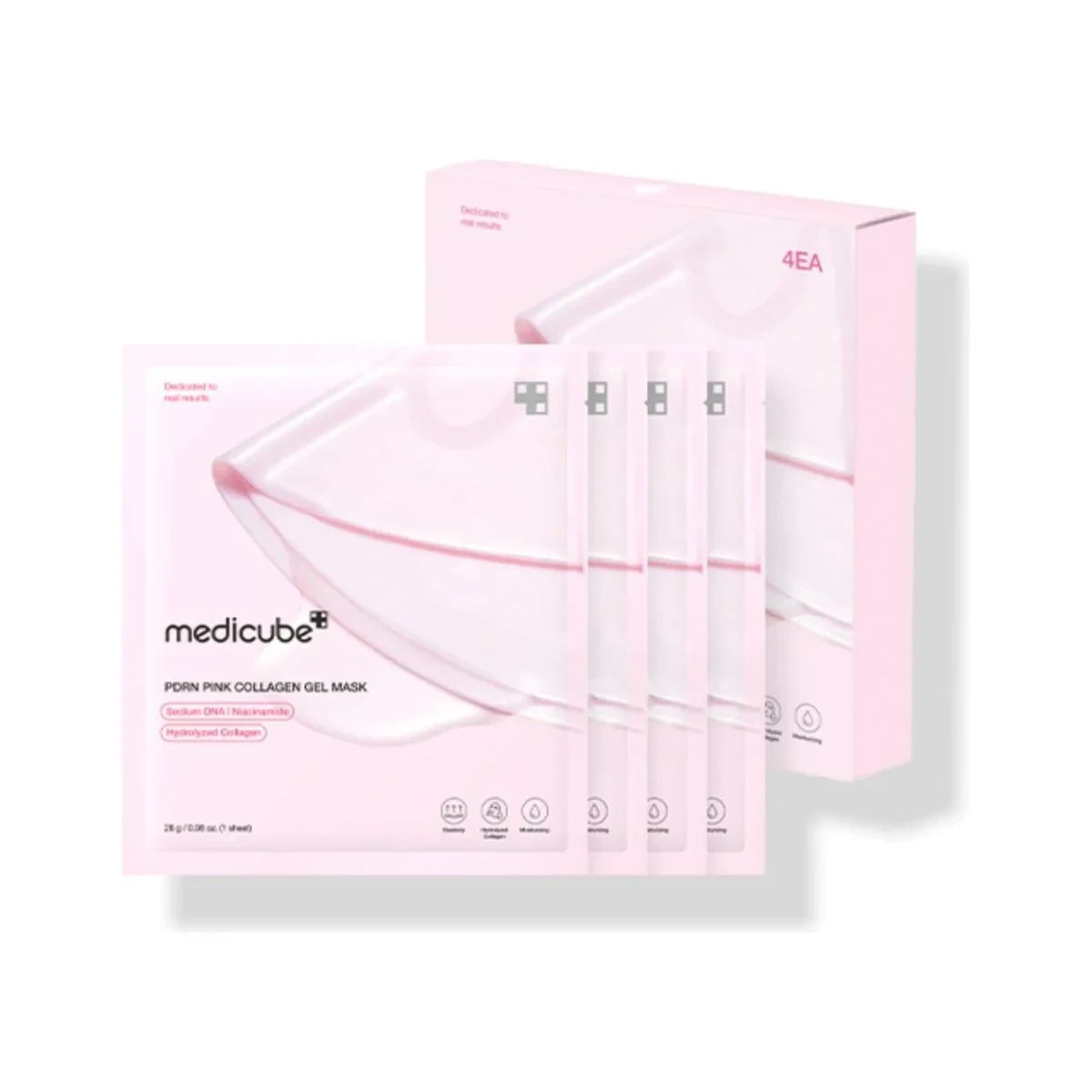 bareskin.lt Medicube PDRN Pink Collagen Gel Mask intensyviai drėkinanti ir regeneruojanti veido kaukė suteikia odai švelnumo, skaistumo ir stangrumo