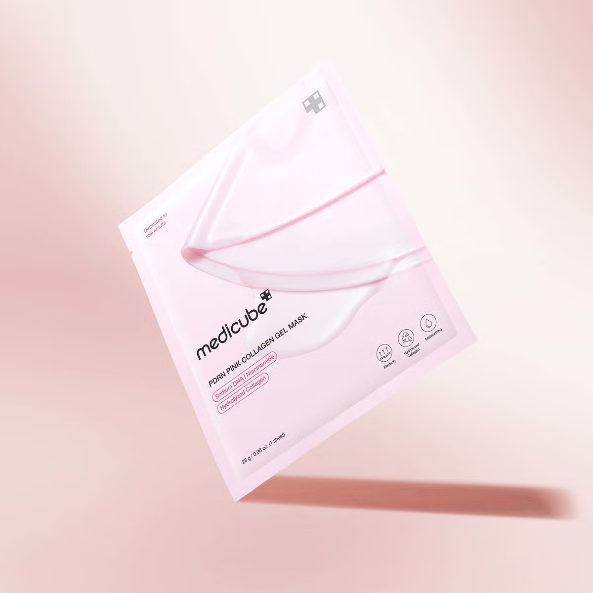 bareskin.lt Medicube PDRN Pink Collagen Gel Mask intensyviai drėkinanti ir regeneruojanti veido kaukė suteikia odai švelnumo, skaistumo ir stangrumo