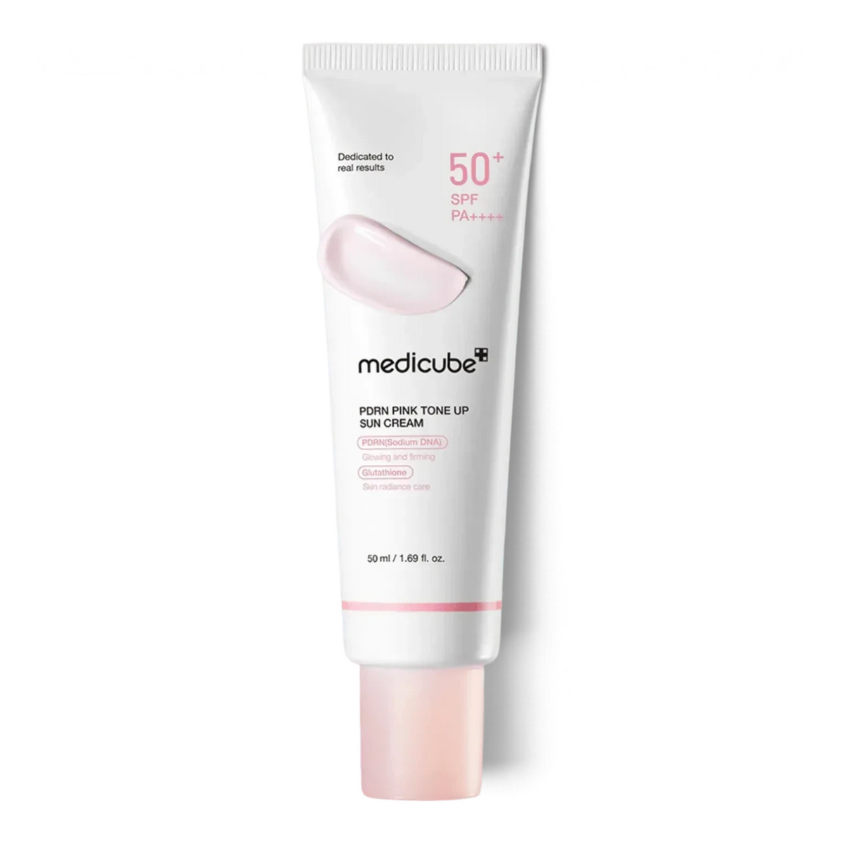bareskin.lt Medicube Pink PDRN Tone Up Sun Cream SPF 50+ PA++++ apsauginis kremas su SPF 50+ PA++++ sukurtas ne tik patikimai apsaugoti odą nuo žalingų saulės spindulių, bet ir suteikti jai švytėjimo bei skaistesnės išvaizdos efektą