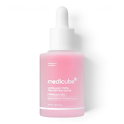 bareskin.lt Medicube Ultra Light PDRN Pink Peptide Serum in a frosted pink glass bottle with a white dropper cap.