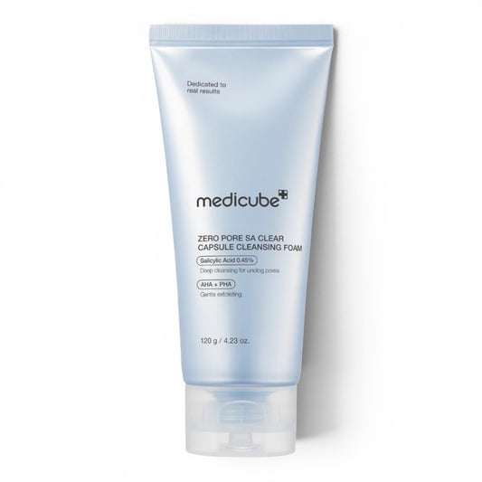 Medicube Zero Pore SA Clear Capsule Cleansing Foam from bareskin.lt for acne-prone skin with salicylic acid.