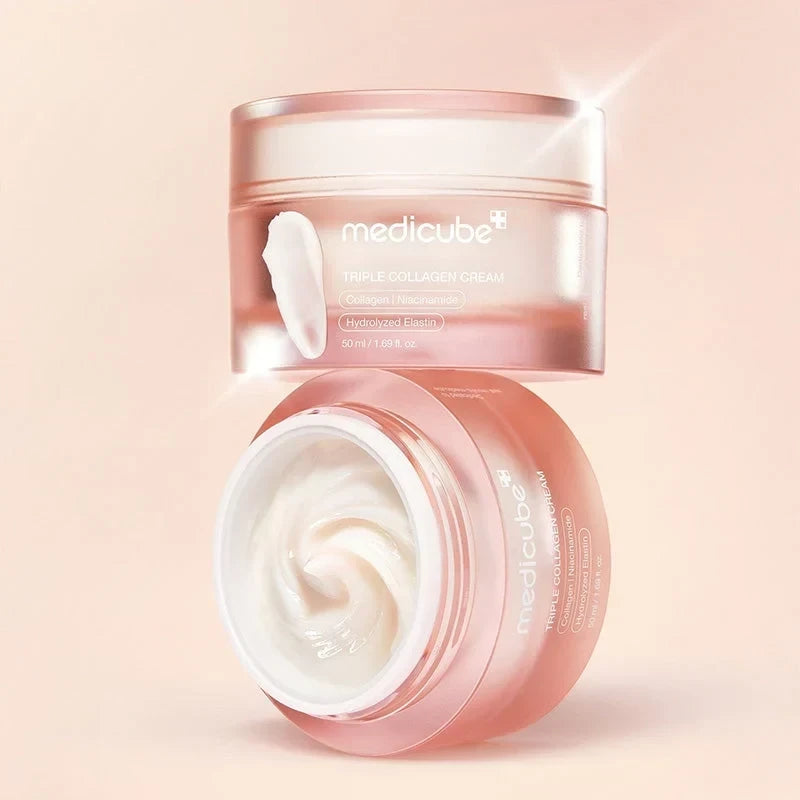 bareskin.lt Medicube Triple Collagen Cream kremas gerinantis odos elastingumą ir kovojantis su senėjimo požymiais