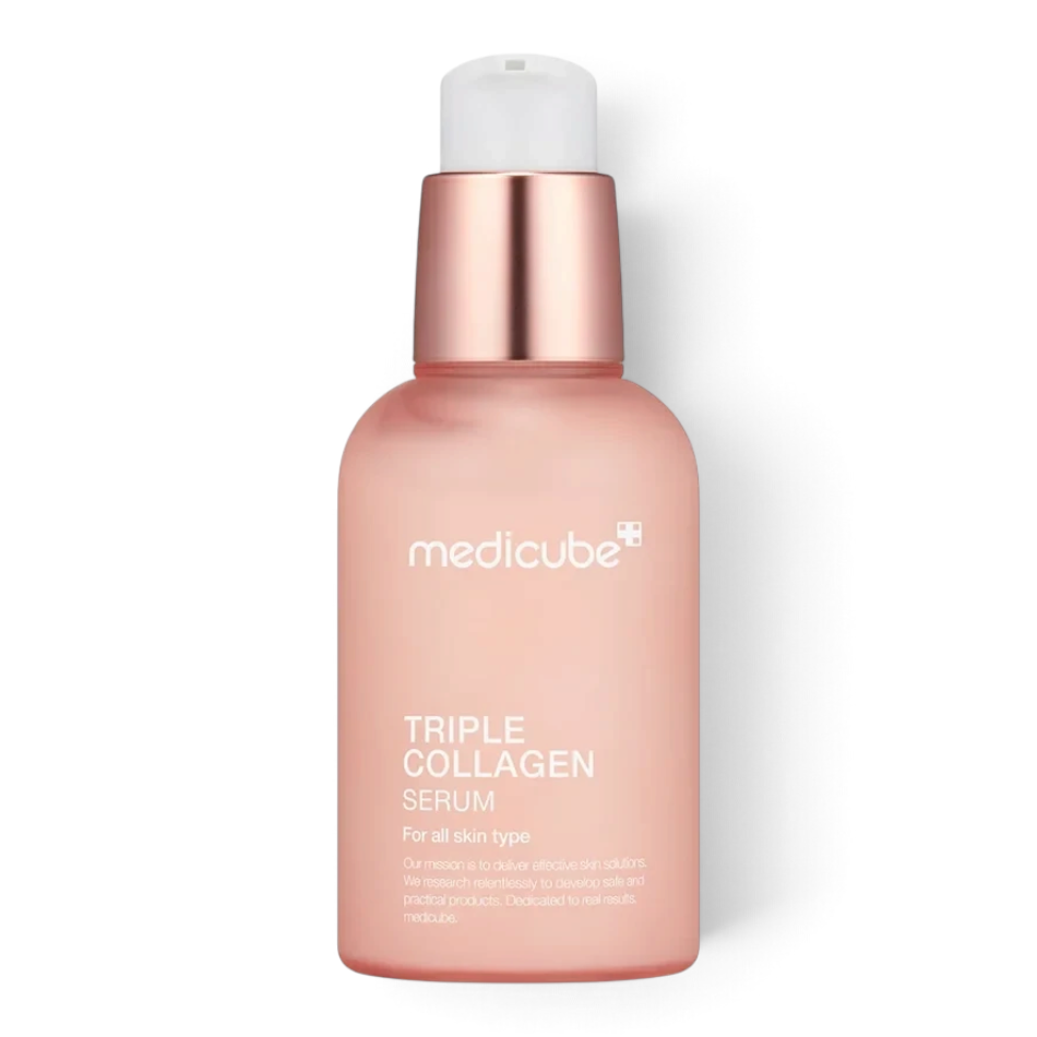 bareskin.lt Medicube Triple Collagen Serum serumas su trigubu kolageno kompleksu, kuris pagerina odos elastingumą ir suteikia jai švytėjimo bei putlumo