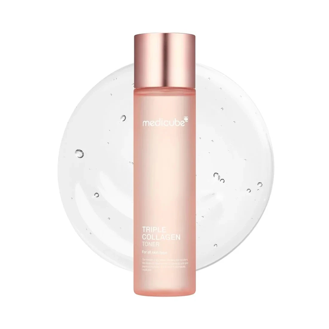 bareskin.lt Medicube Triple Collagen Toner odą stangrinatis veido tonikas, praturtintas hidrolizuotu kolagenu, atelo ir tirpiu kolagenu, kurie pagerina odos elastingumą, suteikdami jai putlumo