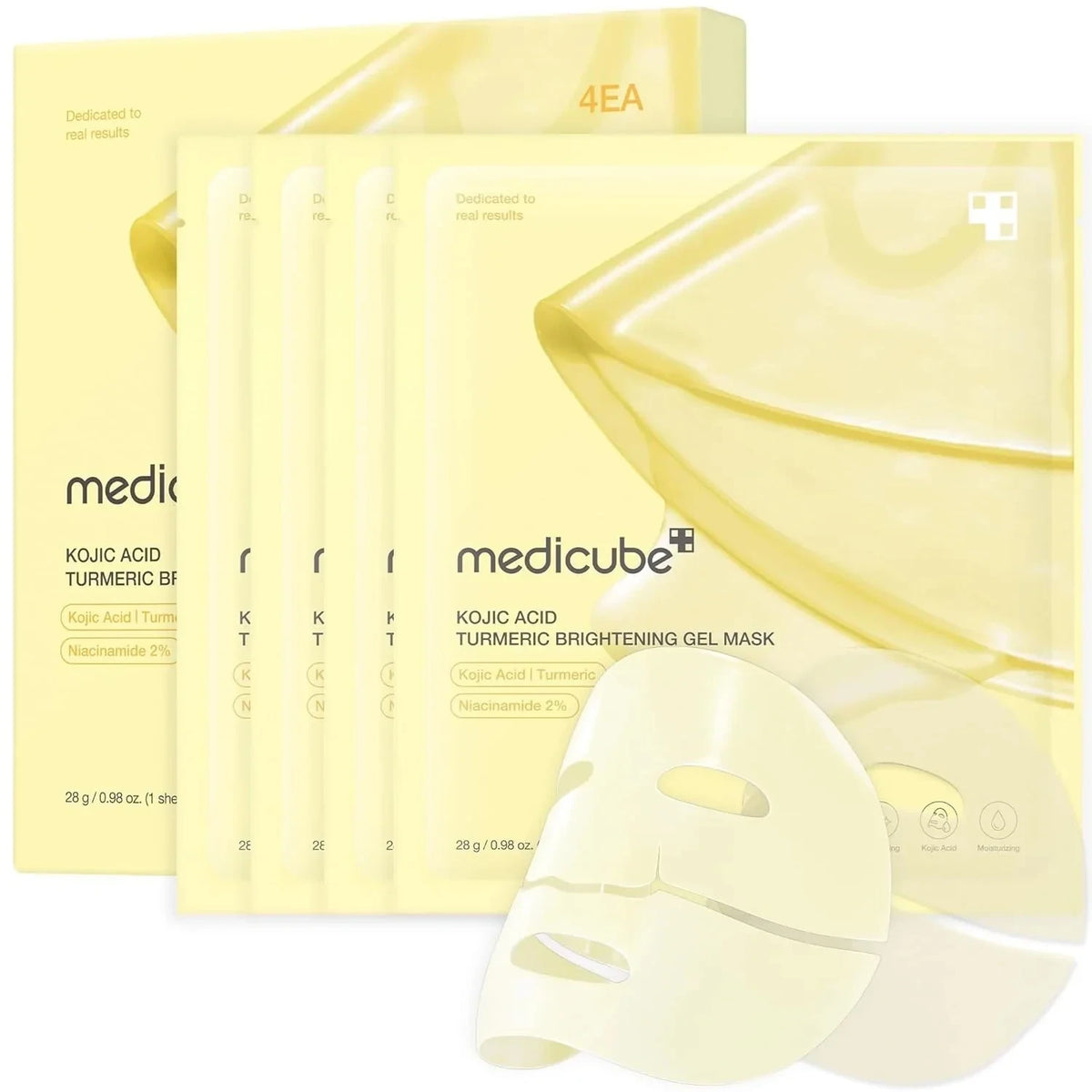 bareskin.lt Medicube Kojic Acid Turmeric Brightening Gel Mask hidrogelinė veido kaukė sukurta suteikti odai skaistumo ir gyvybingumo pojūtį