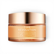 bareskin.lt MISSHA Time Revolution Primestem 100 eye cream in a 50ml amber glass jar with a metallic gold lid.