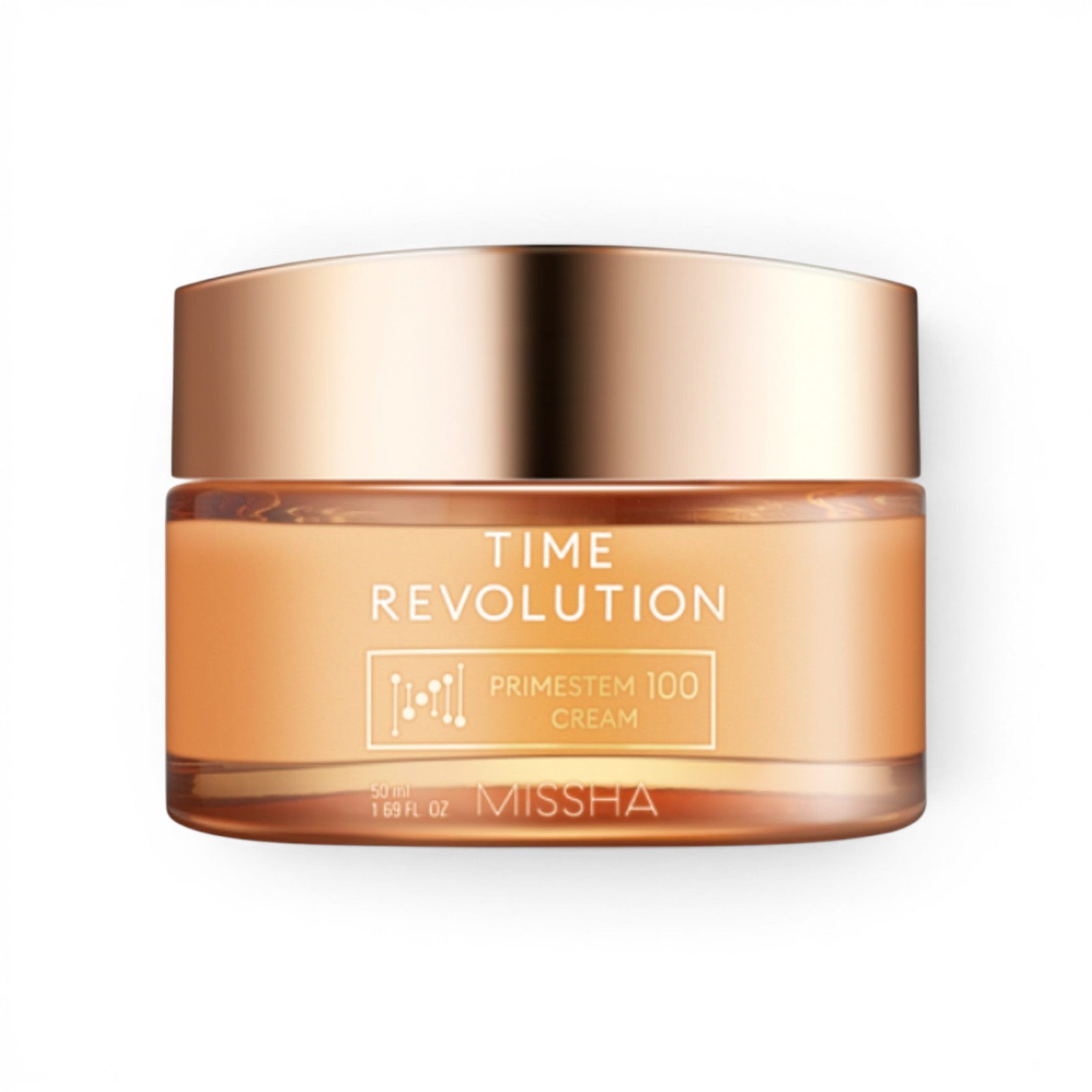 MISSHA Time Revolution Primestem 100 lifting face cream in a gold jar from bareskin.lt
