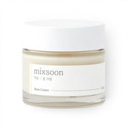 bareskin.lt MIXSOON Bean cream in a glass jar with white lid, featuring fermented soybean extract for skin hydration.