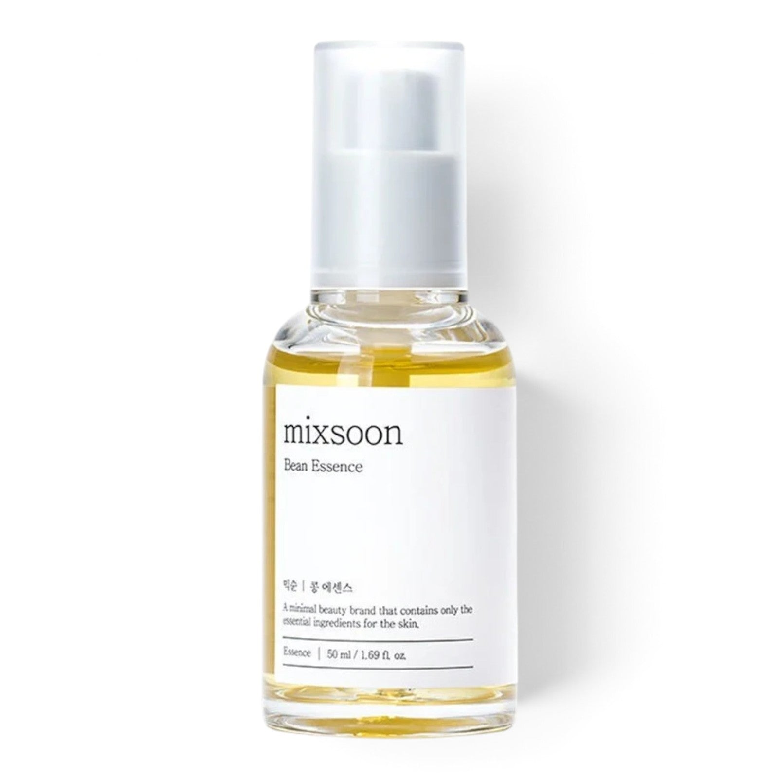 bareskin.lt Mixsoon Bean Essence facial serum in a clear glass bottle with a pump dispenser for skin hydration