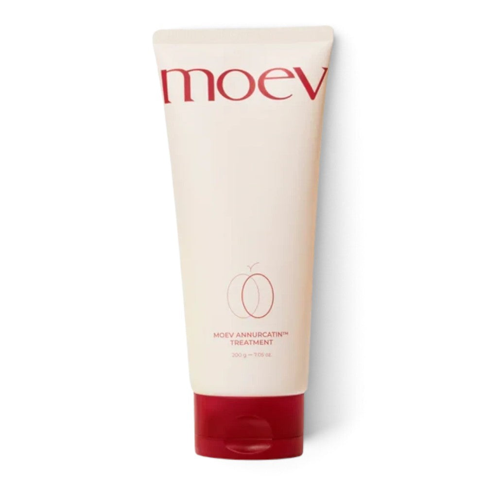 bareskin.lt MOEV Annurcatin Treatment hair conditioner in a beige tube with a red cap for damaged, dry hair.