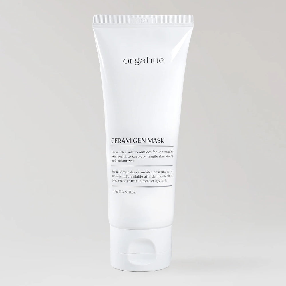 bareskin.lt orgahue Ceramigen mask in a white 100ml squeeze tube for intensive skin hydration and barrier repair.