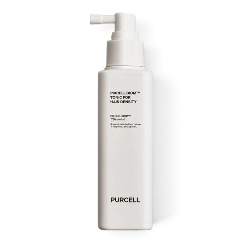 bareskin.lt PURCELL Pixcell Biom hair density tonic in a white pump bottle for scalp care and strengthening