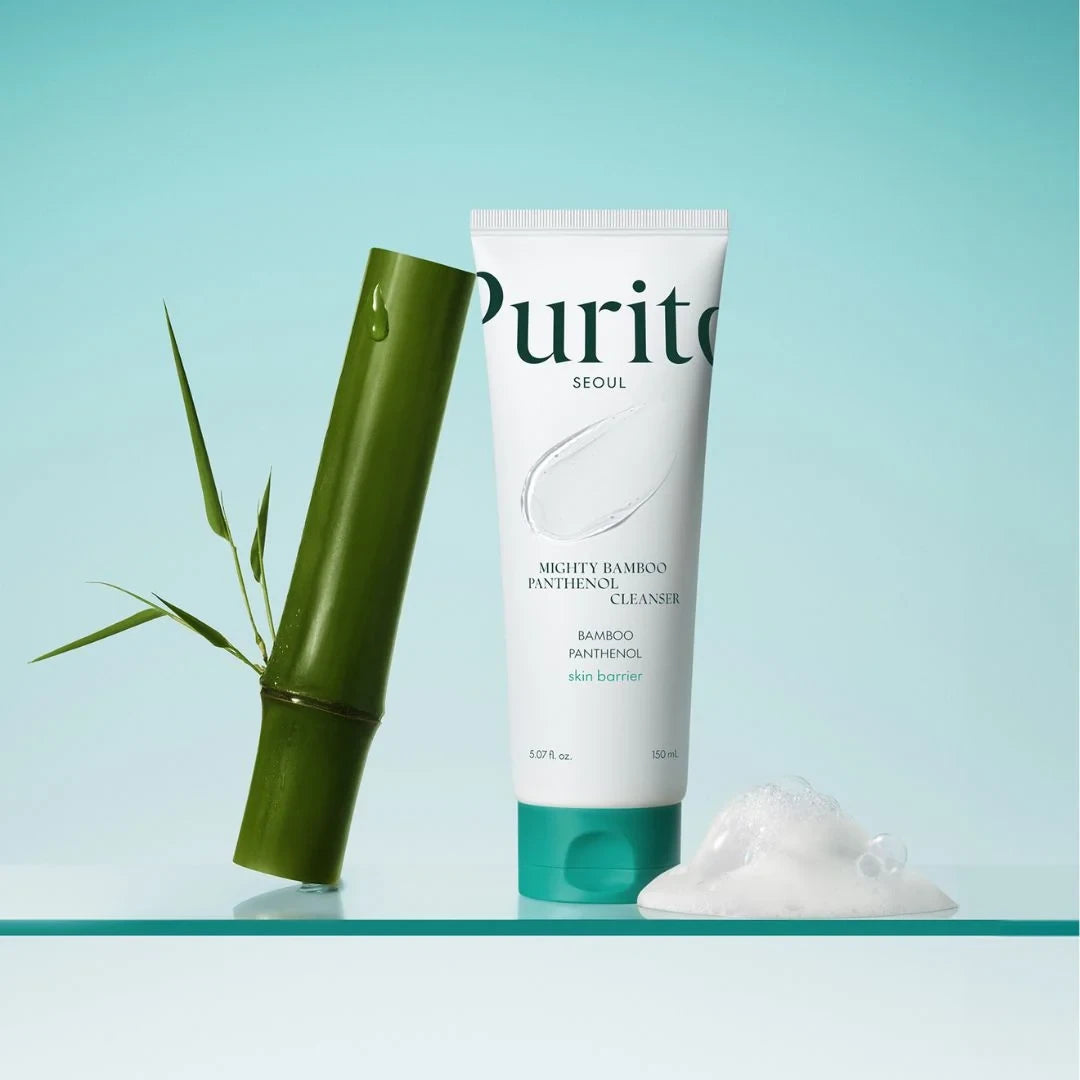 bareskin.lt PURITO SEOUL Mighty Bamboo Panthenol Cleanser  veido prausiklis skirtas kasdieniam odos valymui, kai svarbu efektyviai pašalinti nešvarumus, perteklinį sebumą ir makiažo likučius, kartu išlaikant odos komfortą