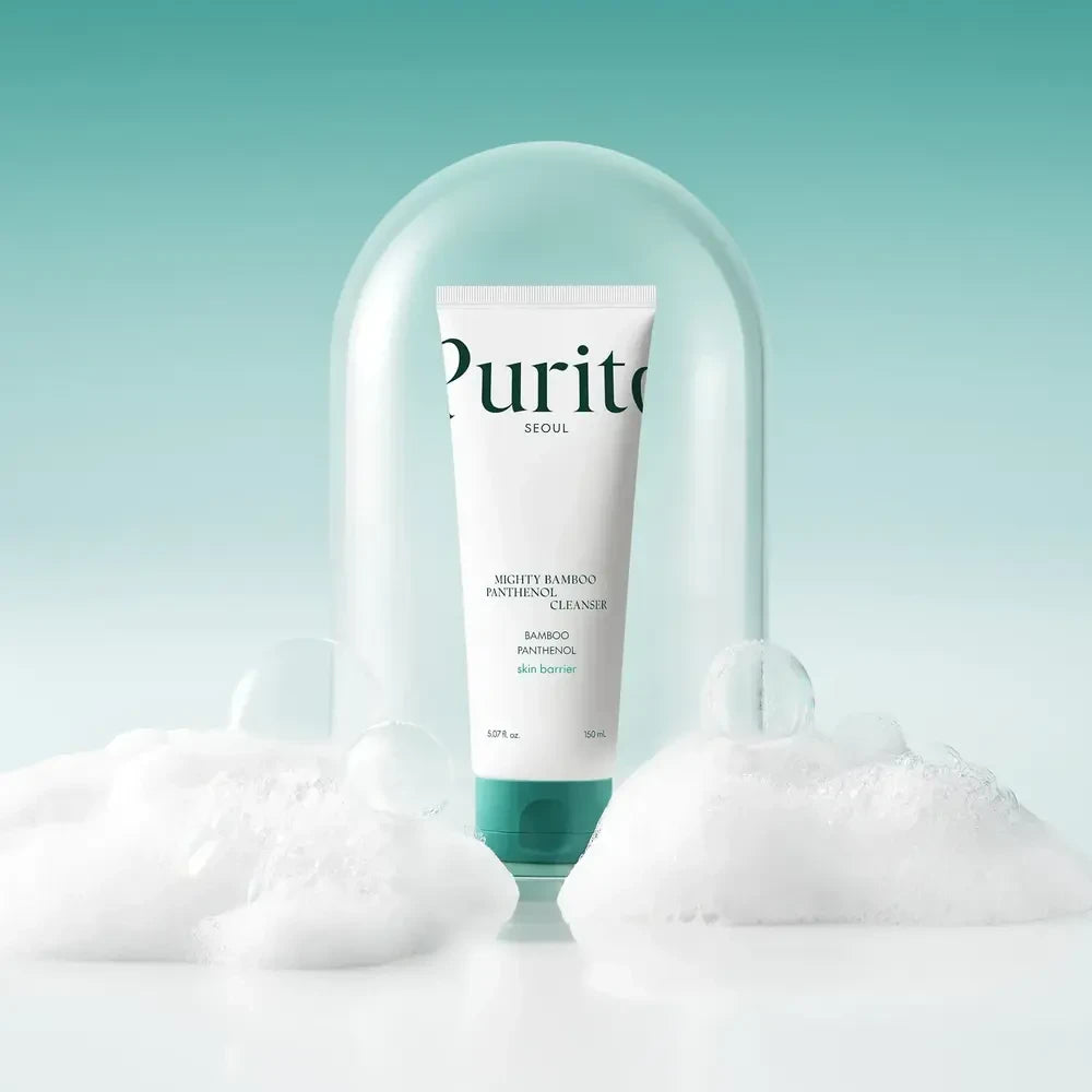 bareskin.lt PURITO SEOUL Mighty Bamboo Panthenol Cleanser  veido prausiklis skirtas kasdieniam odos valymui, kai svarbu efektyviai pašalinti nešvarumus, perteklinį sebumą ir makiažo likučius, kartu išlaikant odos komfortą