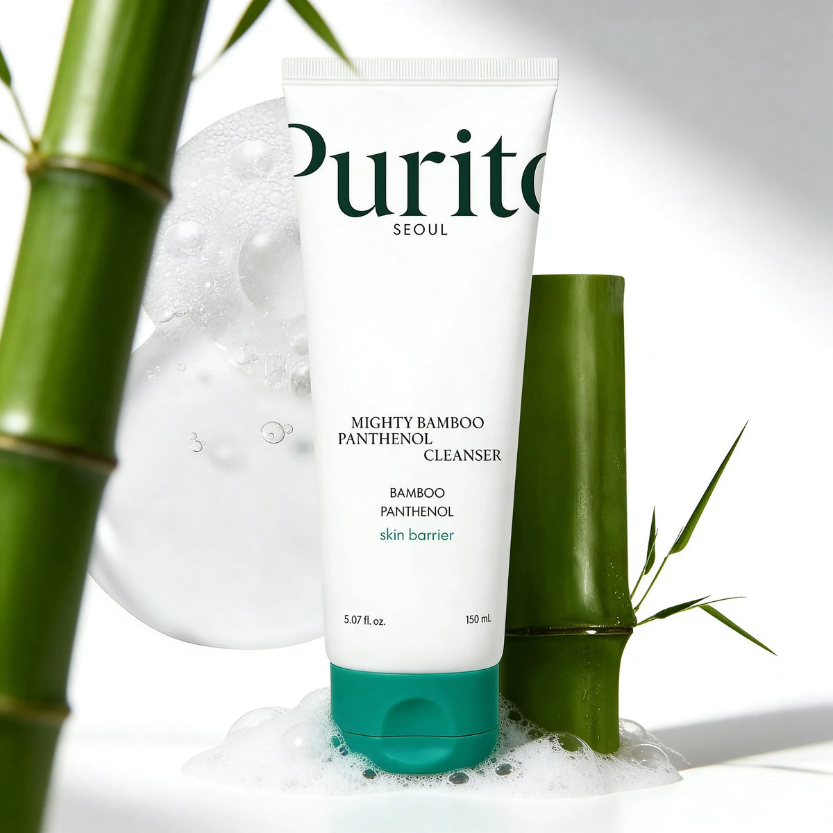 bareskin.lt PURITO SEOUL Mighty Bamboo Panthenol Cleanser  veido prausiklis skirtas kasdieniam odos valymui, kai svarbu efektyviai pašalinti nešvarumus, perteklinį sebumą ir makiažo likučius, kartu išlaikant odos komfortą