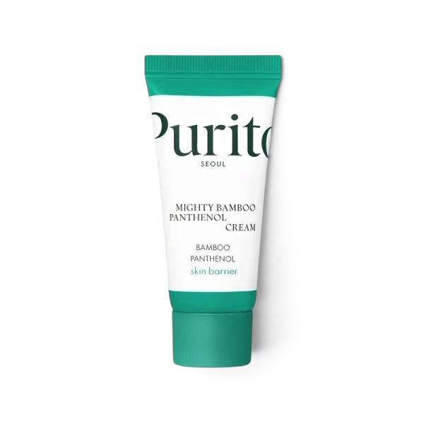 bareskin.lt PURITO SEOUL Mighty Bamboo Panthenol Cream kremas, praturtintas bambuko ekstraktu ir pantenoliu, efektyviai atkuria pažeistą odos barjerą, sukuria drėgmės apsauginį sluoksnį, bei greitai didina drėgmės lygį, suteikiant odai sveiką švytėjimą