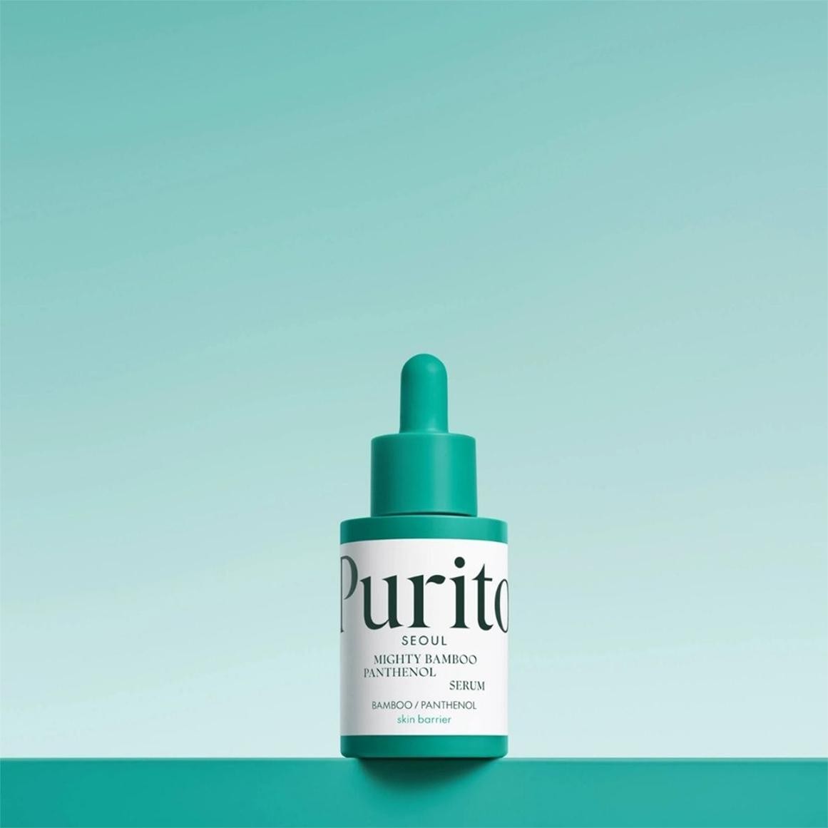 bareskin.lt Purito Seoul Mighty Bamboo Panthenol Serum veido serumas su pantenoliu, sukurtas jautrios ir drėgmę praradusios odos kasdienei priežiūrai