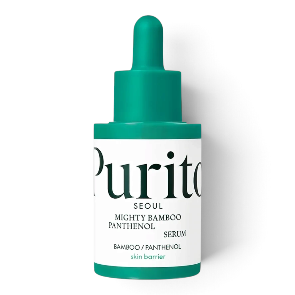 bareskin.lt Purito Seoul Mighty Bamboo Panthenol Serum veido serumas su pantenoliu, sukurtas jautrios ir drėgmę praradusios odos kasdienei priežiūrai