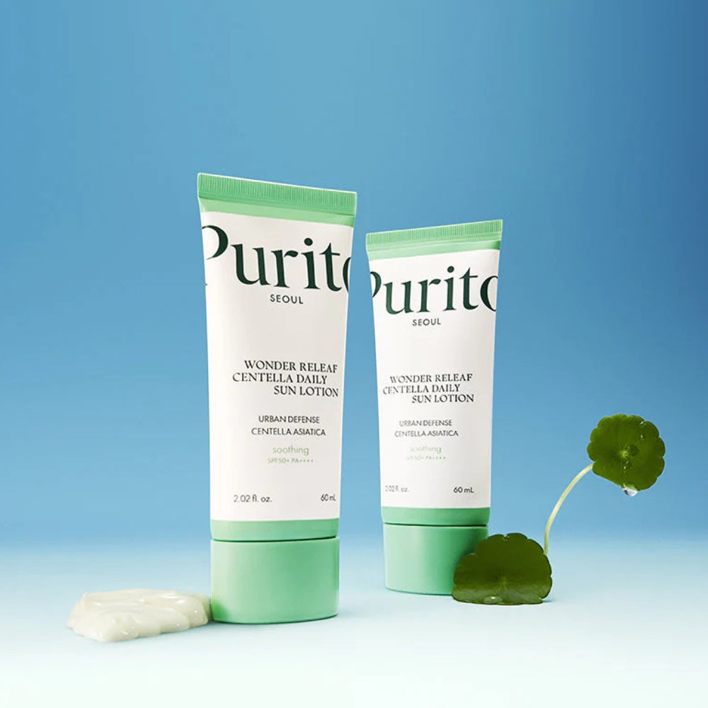 bareskin.lt Purito Seoul Wonder Releaf Centella Daily Sun Lotion SPF50+ lengvos tekstūros kremas su apsauga nuo saulės, pritaikytas kasdieniam naudojimui
