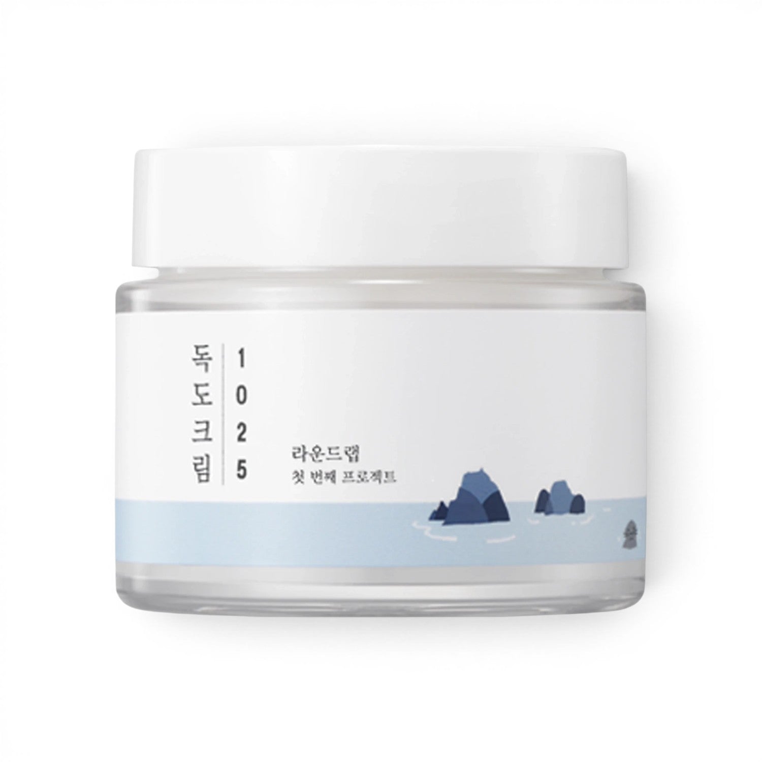 Round Lab 1025 Dokdo moisturizing face cream in a white jar from bareskin.lt for dry and sensitive skin