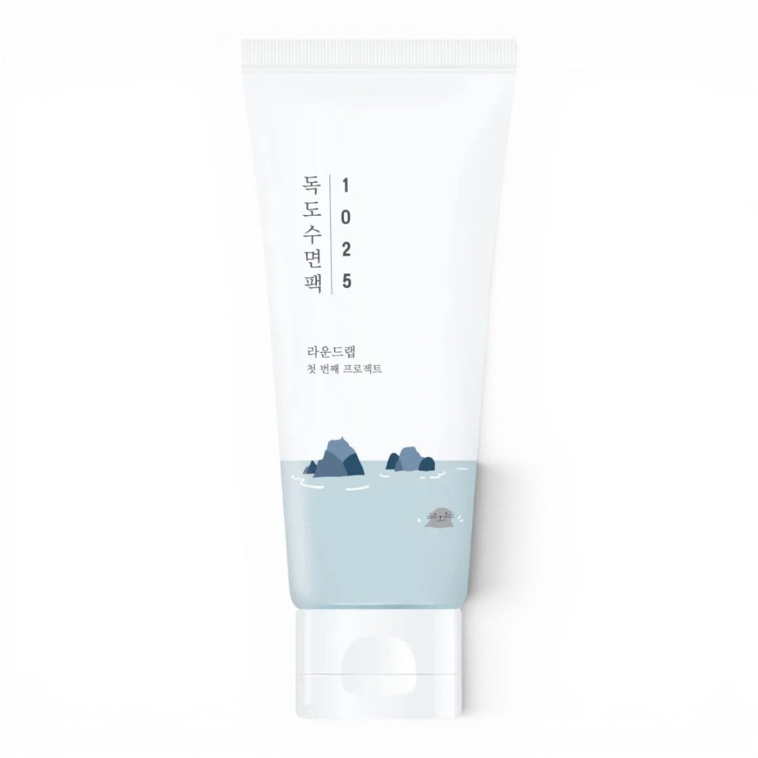 bareskin.lt ROUND LAB 1025 Dokdo hydrating sleeping mask in a white squeeze tube with blue ocean-themed illustration