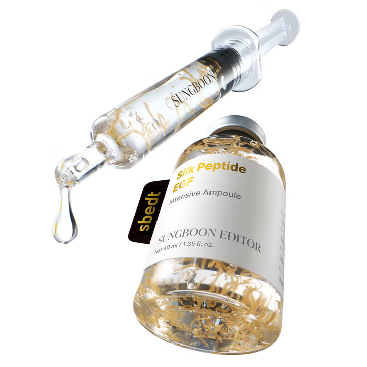 bareskin.lt SUNGBOON EDITOR Silk Peptide EGF Intensive Ampoule in a glass bottle with a syringe applicator