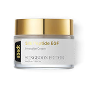 bareskin.lt SUNGBOON EDITOR Silk Peptide EGF Intensive Cream in a glass jar with a gold lid on a white background