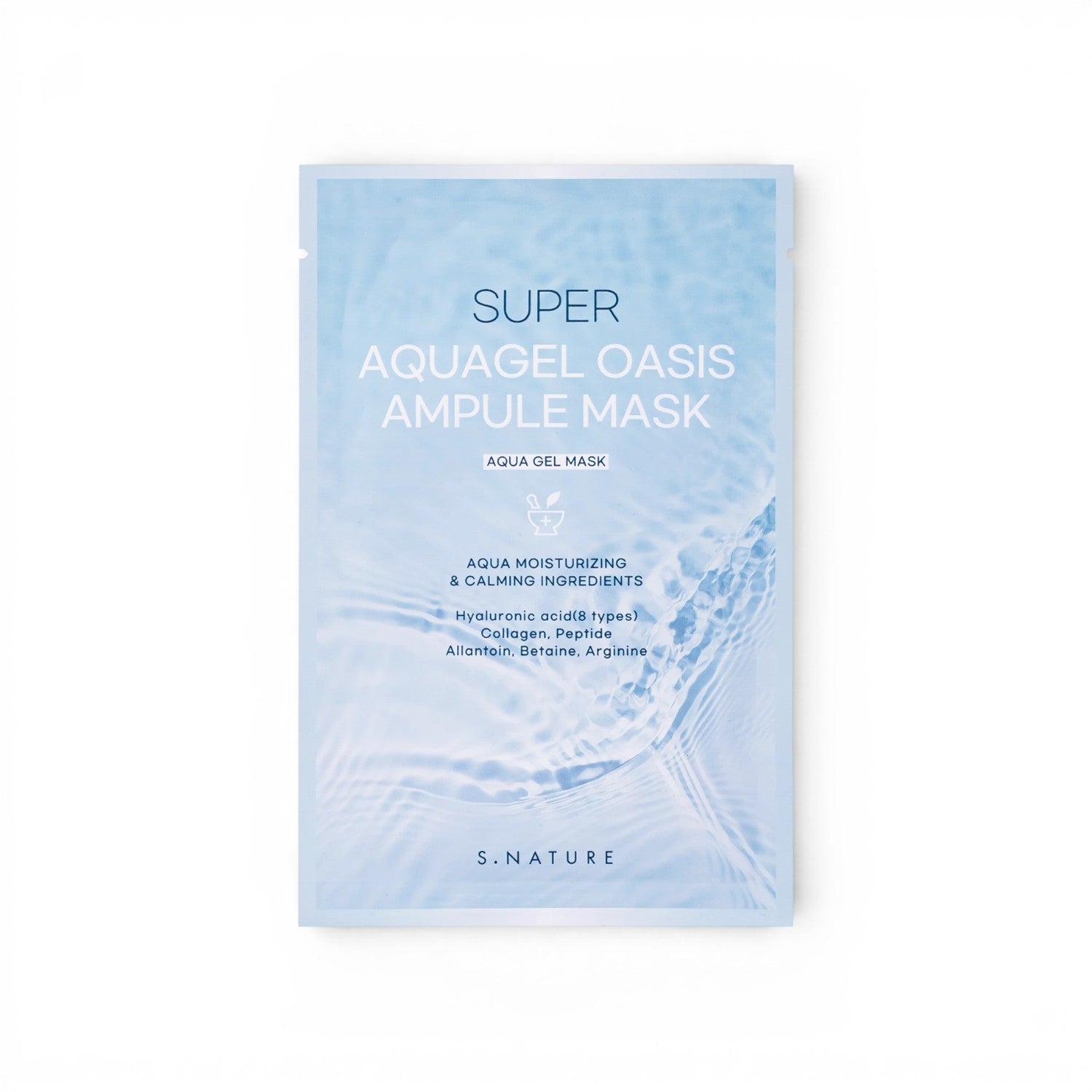 S.NATURE Super Aquagel Oasis Ampule Mask from bareskin.lt, a hydrating facial sheet mask with hyaluronic acid