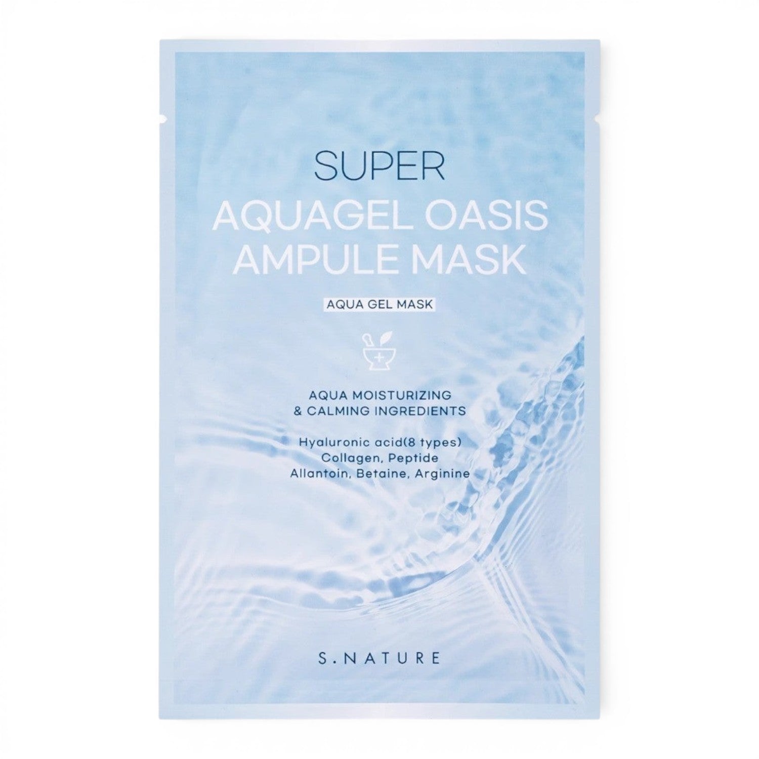 S.NATURE Super Aquagel Oasis Ampule Mask from bareskin.lt, a hydrating facial sheet mask with hyaluronic acid
