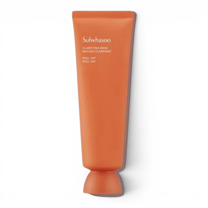 Sulwhasoo Clarifying Mask peel-off face treatment in an orange tube, available at bareskin.lt