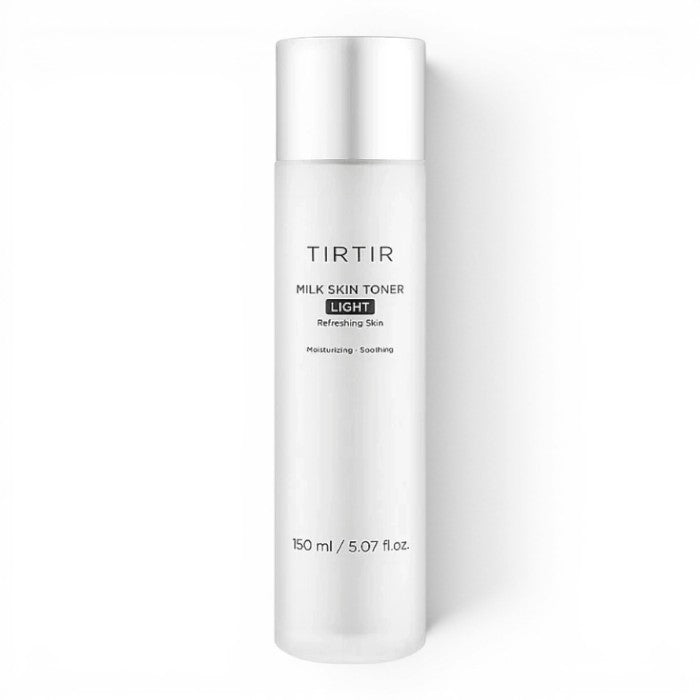 TIRTIR Milk Skin Toner Light by bareskin.lt in a white 150ml bottle for moisturizing and soothing oily skin.