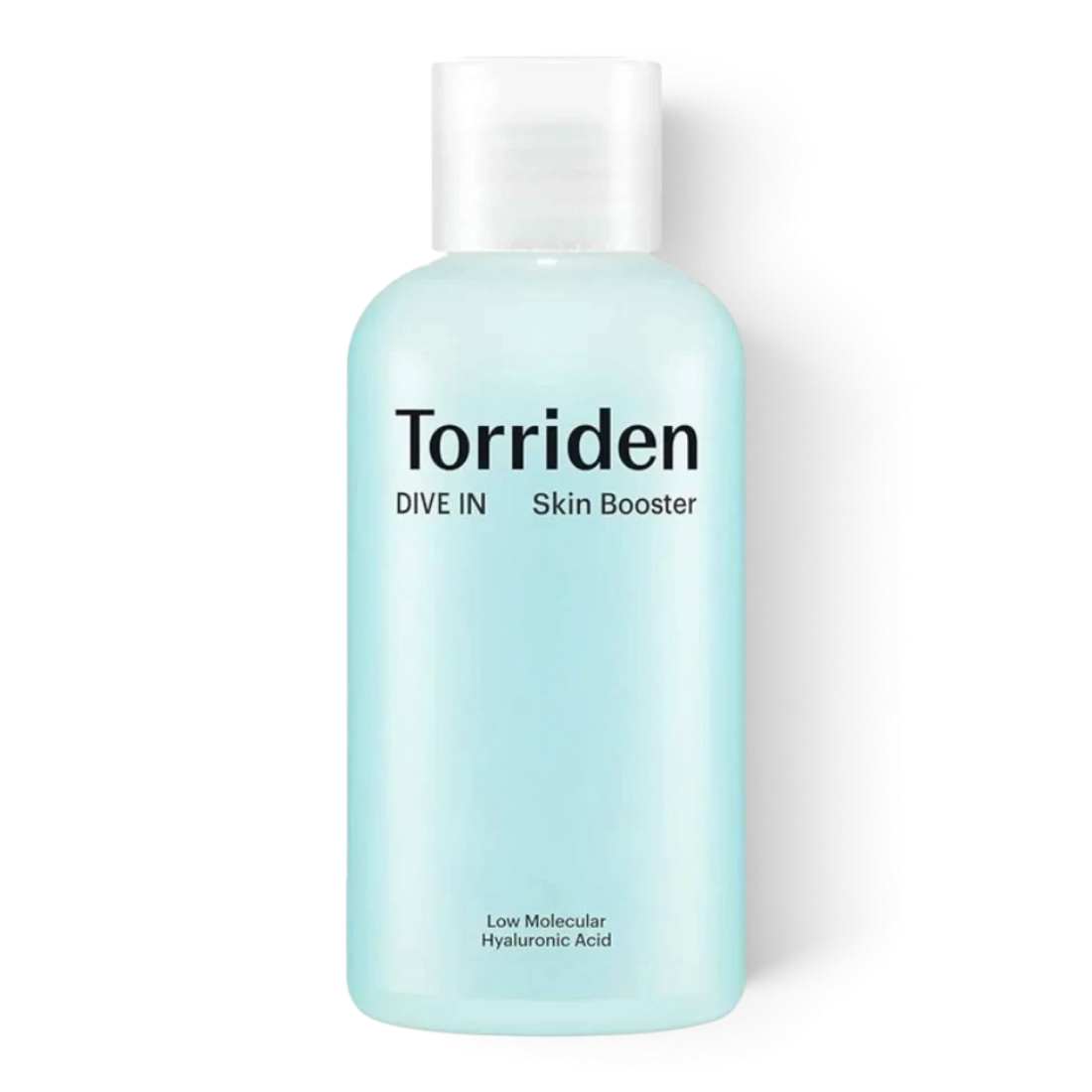 bareskin.lt Torriden DIVE-IN Low Molecule Hyaluronic Acid Skin Booster odos esencija/booster’is praturtintas penkių tipų hialurono rūgštimi, skirtas atsatyti odos pH lygį po prausimo, taip pat suminkština sausą, šerpetojančią ir šiurkščią odą