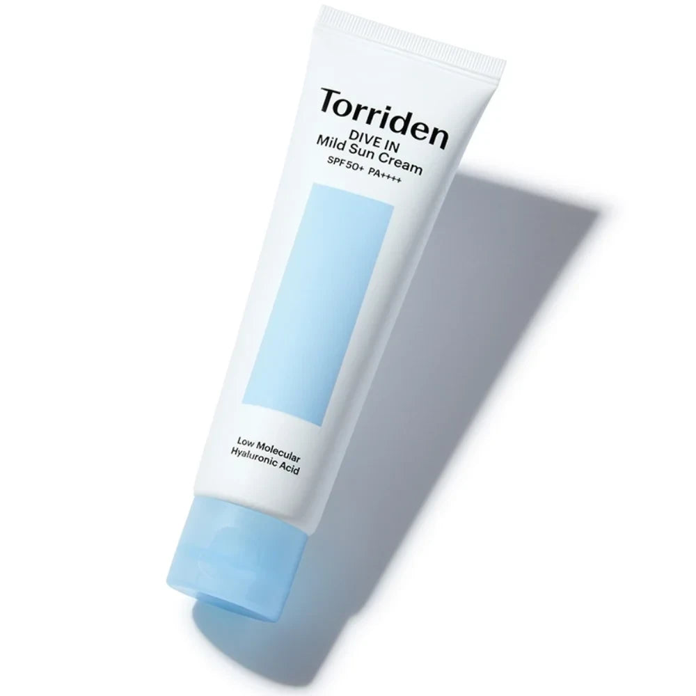 bareskin.lt Torriden Dive In Mild Sun Cream SPF50+ PA++++  mineralinis apsauginis kremas nuo saulės su cinko oksidu padeda apsaugoti odą nuo UVA ir UVB spindulių bei užtikrina komfortišką kasdienę apsaugą