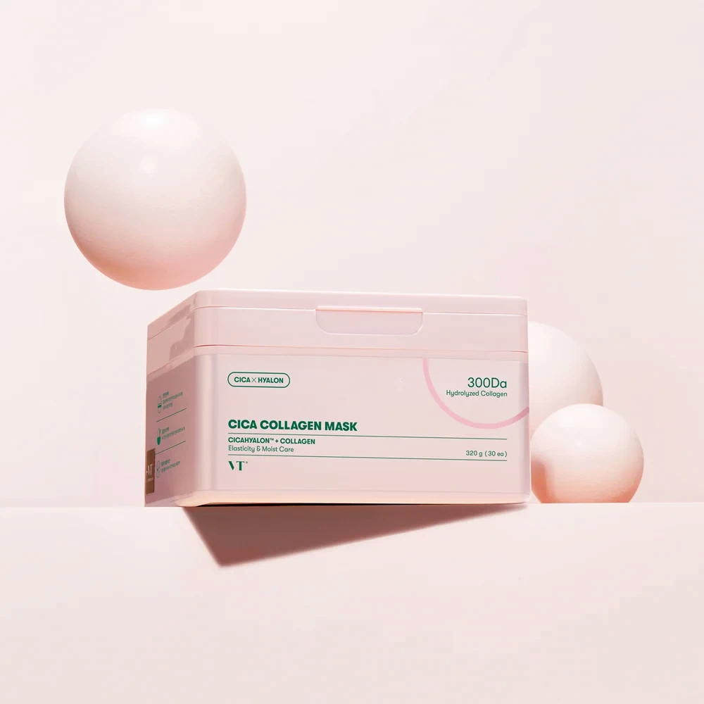 bareskin.lt VT Cica Collagen sheet mask box lakštinė kaukė praturtinta odą jauninančiomis medžiagomis