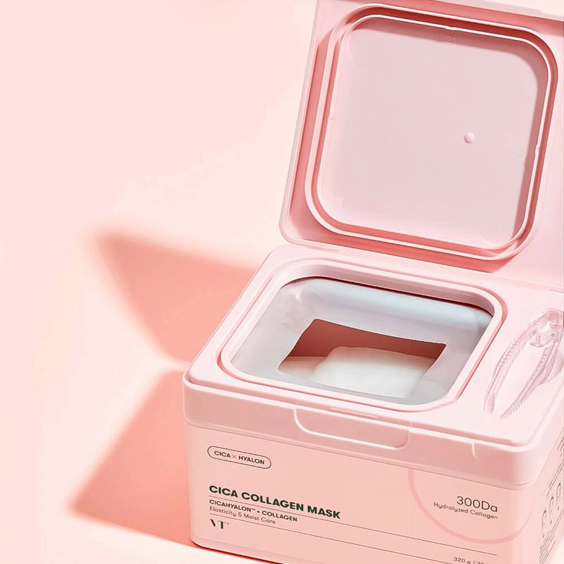 bareskin.lt VT Cica Collagen sheet mask box lakštinė kaukė praturtinta odą jauninančiomis medžiagomis