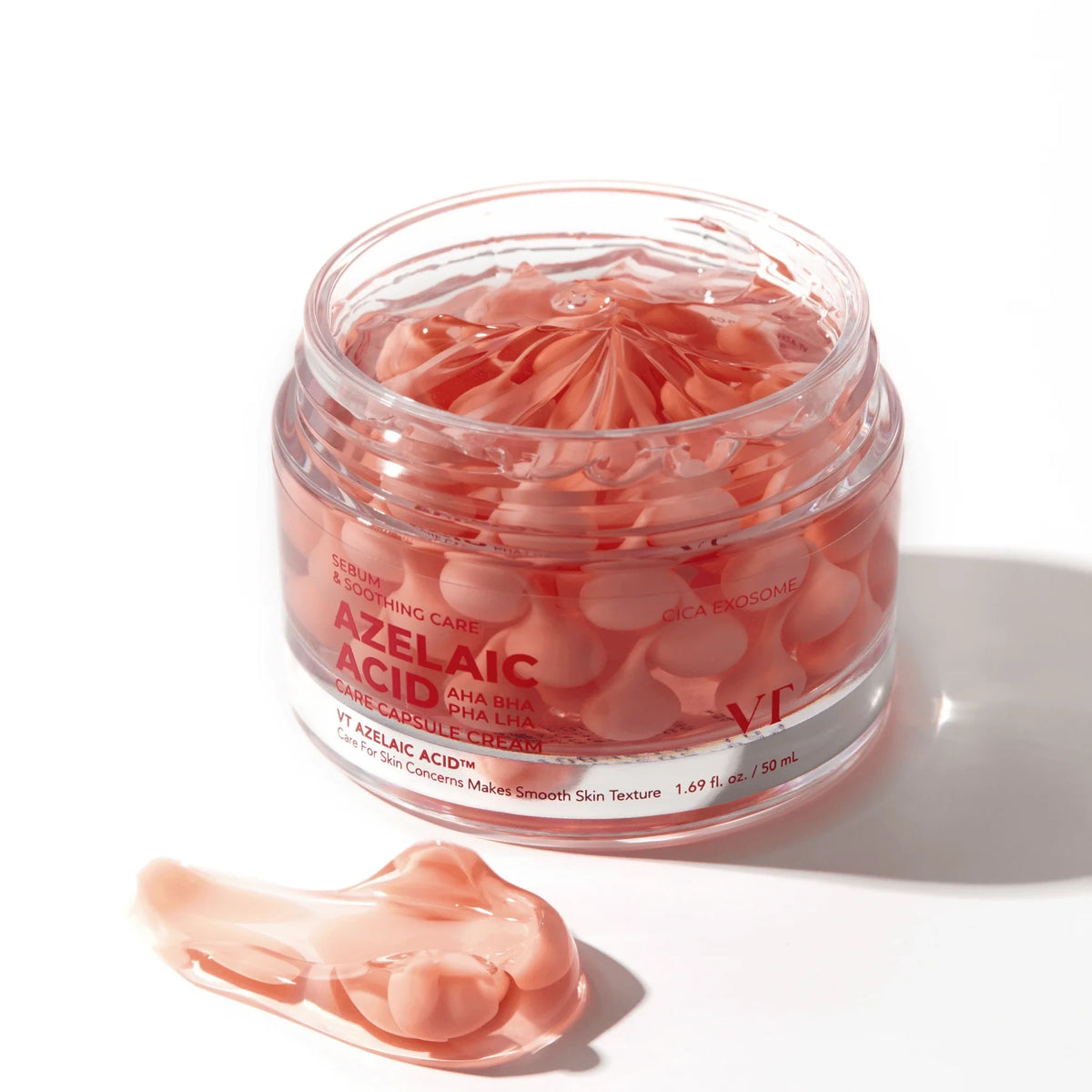 bareskin.lt VT Cosmetics Azelaic Acid Care Capsule Cream kapsulinis veido kremas su azelaino rūgštimi, skirtas odos komforto, tekstūros vientisumo ir drėgmės balanso palaikymui