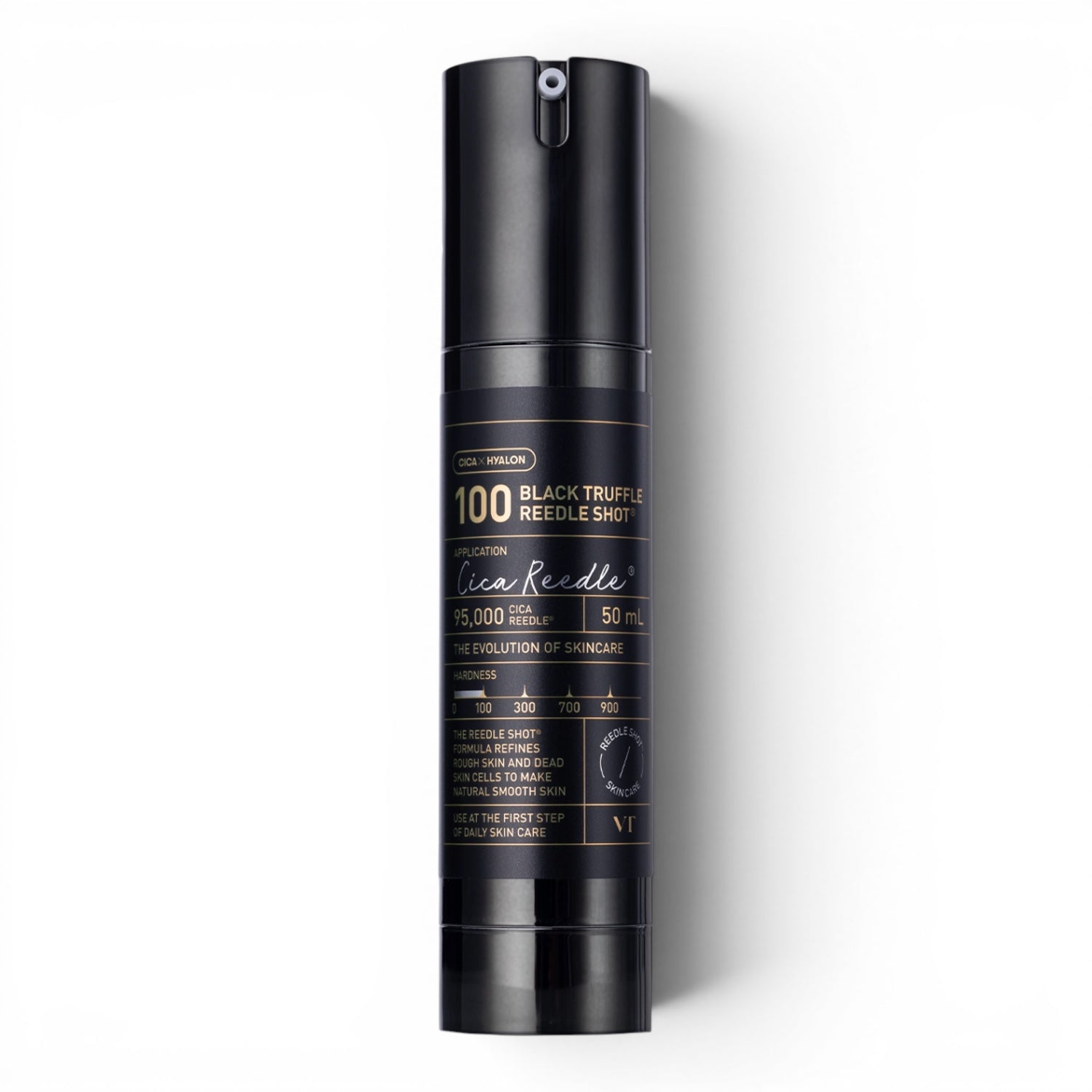 bareskin.lt VT Cosmetics Black Truffle Reedle Shot 100 firming ampoule in a sleek black 50ml pump bottle.