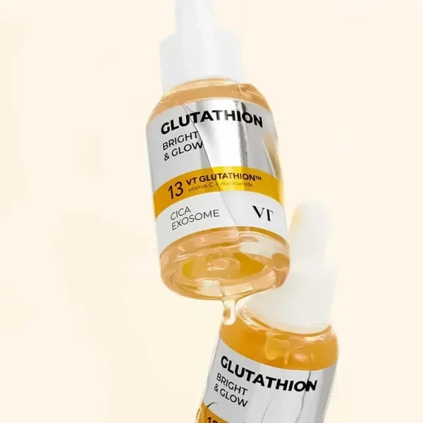 bareskin.lt VT Cosmetics Glutathione G2 brightening face ampoule veido ampulė su glutationu, niacinamidu, vitaminu C ir hialurono rūgšties kompleksu padeda palaikyti tolygų odos toną ir drėgmės balansą