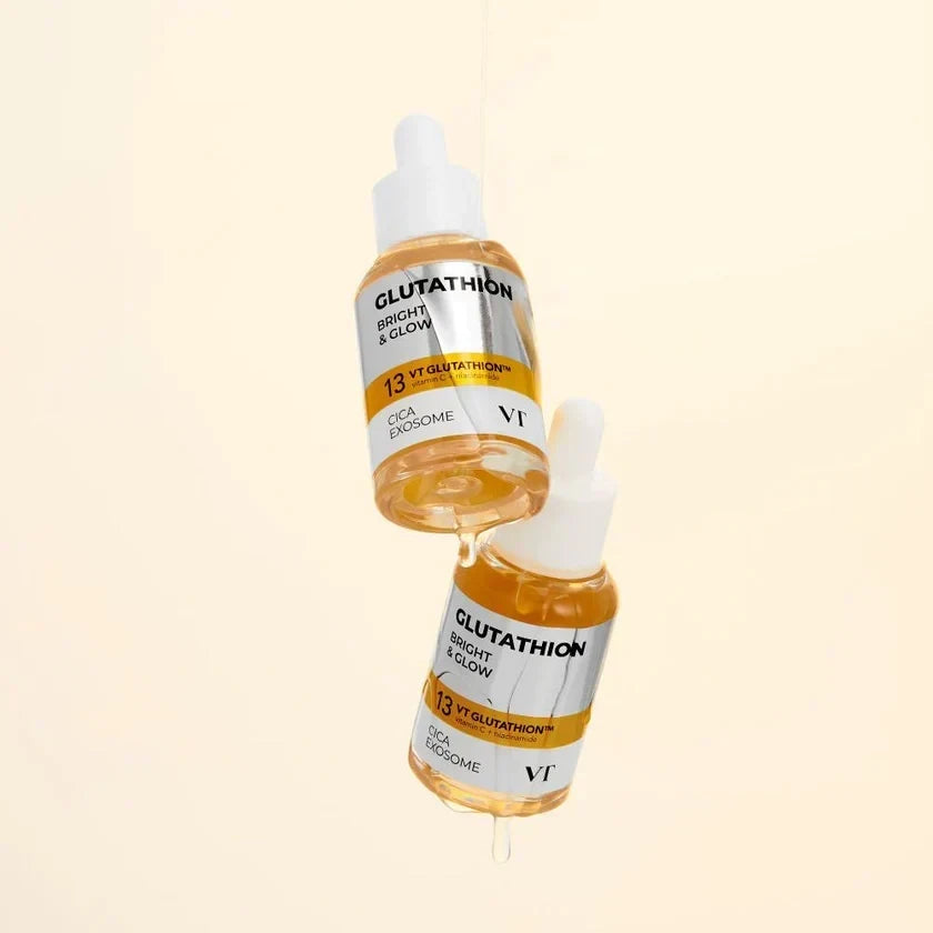 bareskin.lt VT Cosmetics Glutathione G2 brightening face ampoule veido ampulė su glutationu, niacinamidu, vitaminu C ir hialurono rūgšties kompleksu padeda palaikyti tolygų odos toną ir drėgmės balansą