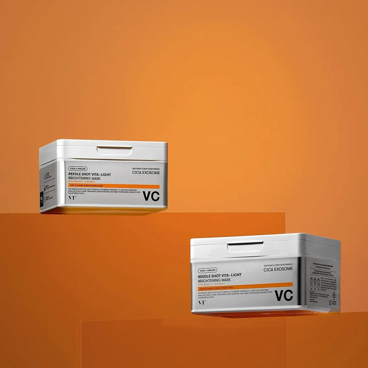 bareskin.lt VT Cosmetics Reedle Shot Vita-light Brightening Mask drėkinančių ir odą stiprinančių lakštinių veido kaukių rinkinys su CICA EXOSOME kompleksu