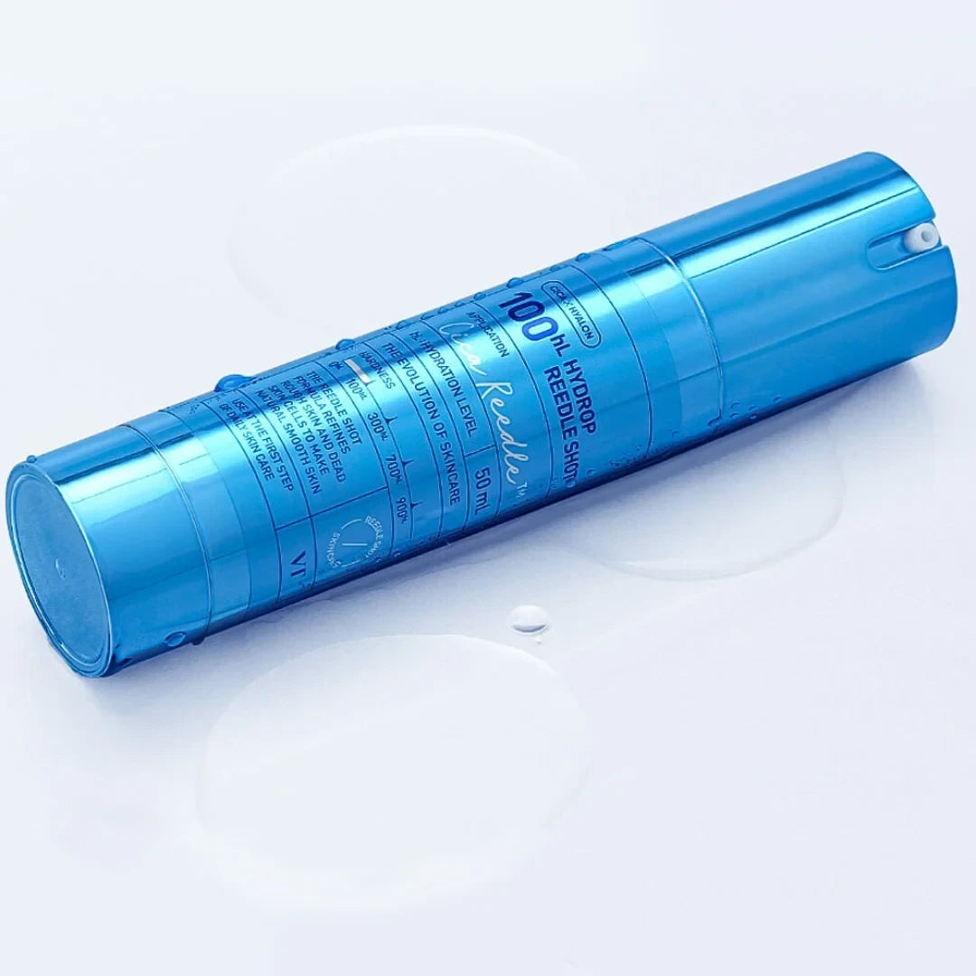 bareskin.lt VT cosmetics Hydrop Reedle Shot 100 ampoule ampulė su patentuotomis Cica Reedle™ mikrodalinėmis dalelėmis, sukurtomis iš mineralinės kilmės silicio, švelniai stimuliuoja odos paviršių