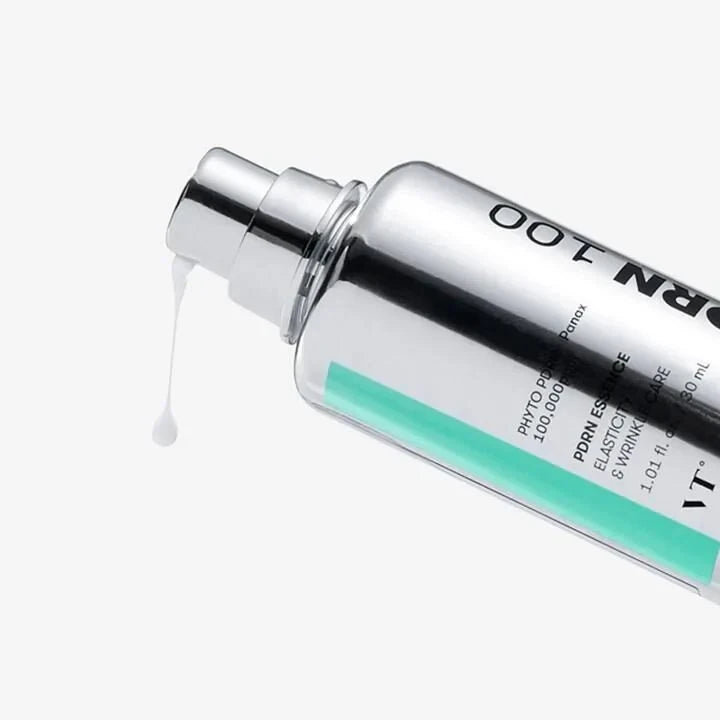 bareskin.lt VT Cosmetics PDRN Essence 100  koncentruota esencija žinoma dėl savo stiprių odos atsinaujinimo savybių, padedančių odai regeneruotis, mažinant smulkias raukšleles, ir didinant odos stangrumą bei elastingumą