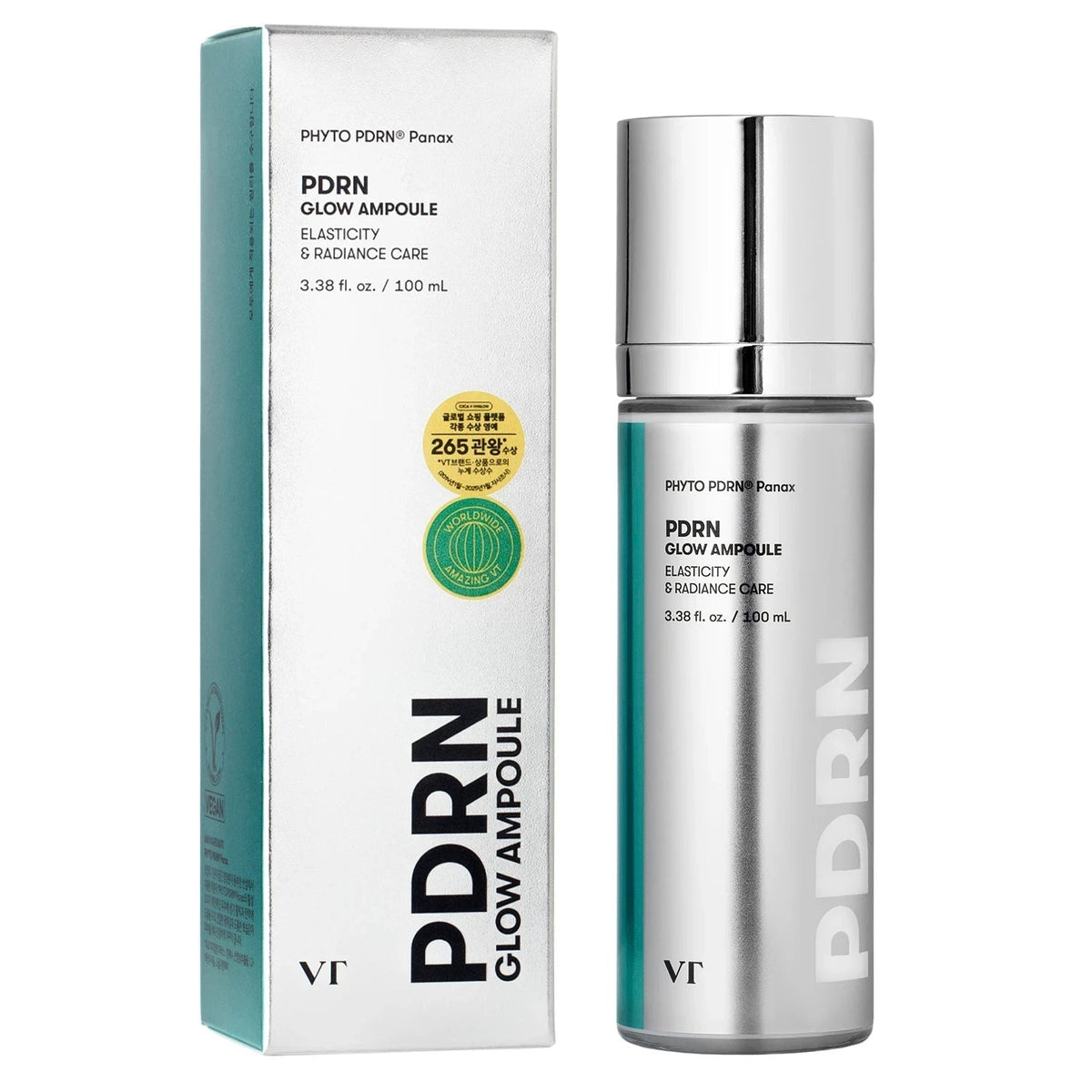 bareskin.lt VT Cosmetics PDRN Glow Ampoule facial mist purškiama ampulė sukurta intensyviai drėkinti odą, suteikti jai putlesnės, elastingesnės ir švytinčios odos išvaizdą