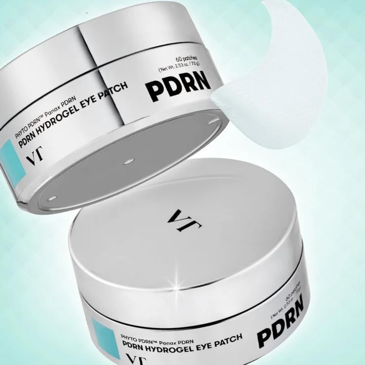 bareskin.lt VT Cosmetics PDRN Hydrogel Eye Patch hidrogeliniai paakių padeliai su ženšenio kilmės PDRN, retinaliu ir peptidų kompleksu, sukurti intensyviai drėkinti ir puoselėti jautrią paakių odą