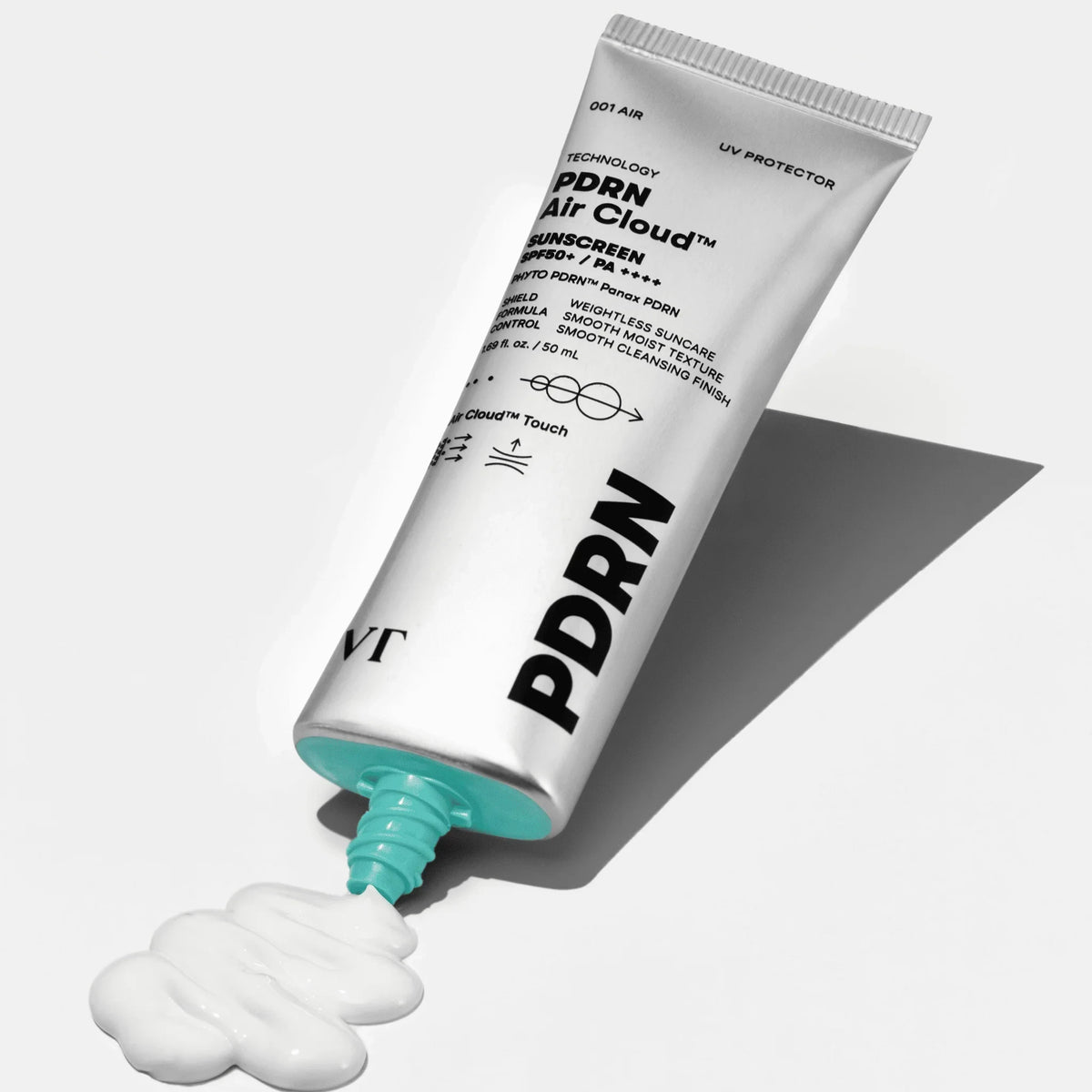 bareskin.lt VT Cosmetics PDRN Air Cloud Sunscreen SPF50+ PA++++ apsauginis kremas nuo saulės su SPF50+ užtikrina plataus spektro apsaugą nuo UVA ir UVB spindulių
