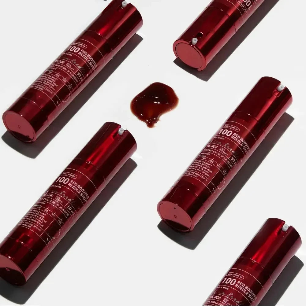 bareskin.lt VT Cosmetics Red Booster Reedle Shot 100 ampoule giliai maitinanti ir drėkinanti ampulė, skirta brandžios, stangrumą praradusios odos priežiūrai
