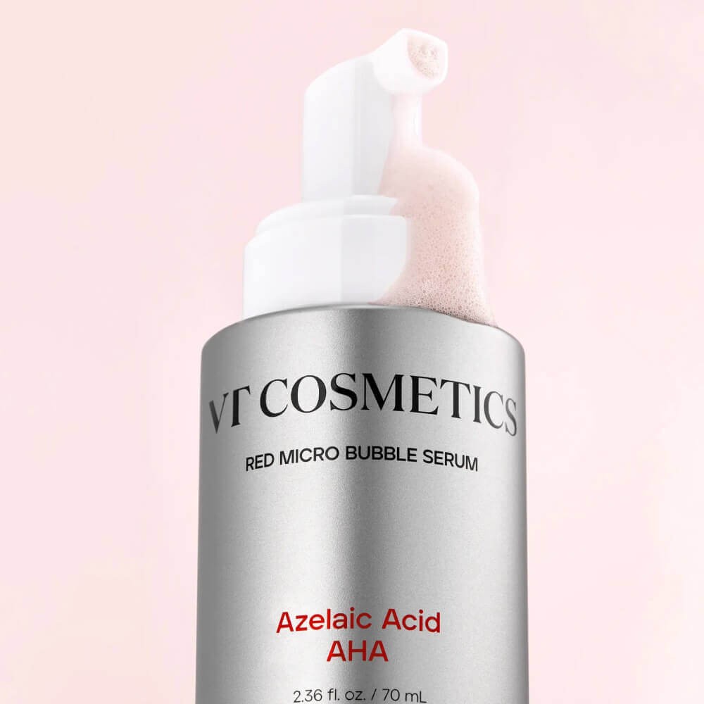 bareskin.lt VT Cosmetics AZ AHA Red Micro Bubble Serum  serumas skirtas mišriai ir riebiai, į spuogelius linkusiai odai prižiūrėti