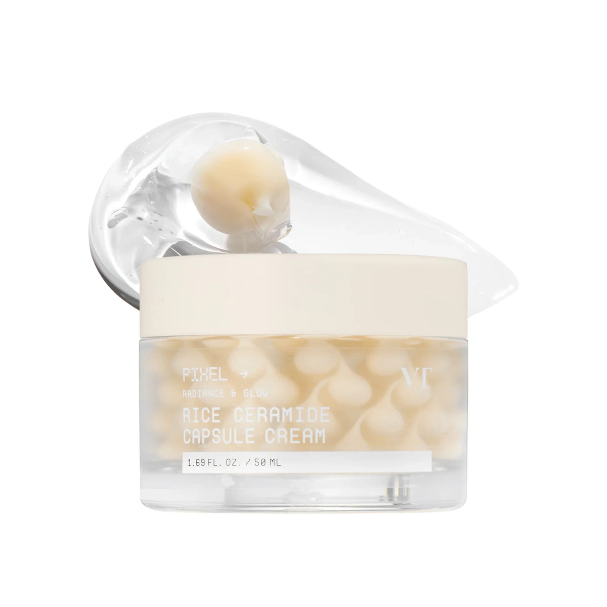 bareskin.lt VT Cosmetics Rice Capsule Cream kapsulinis veido kremas su ryžių kompleksu, skirtas odos tono vientisumo, drėgmės balanso ir komforto pojūčio palaikymui
