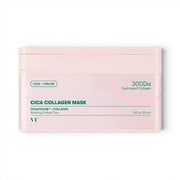 VT Cica Collagen Mask box from bareskin.lt, a 30-pack of hydrating sheet masks for skin elasticity and soothing.