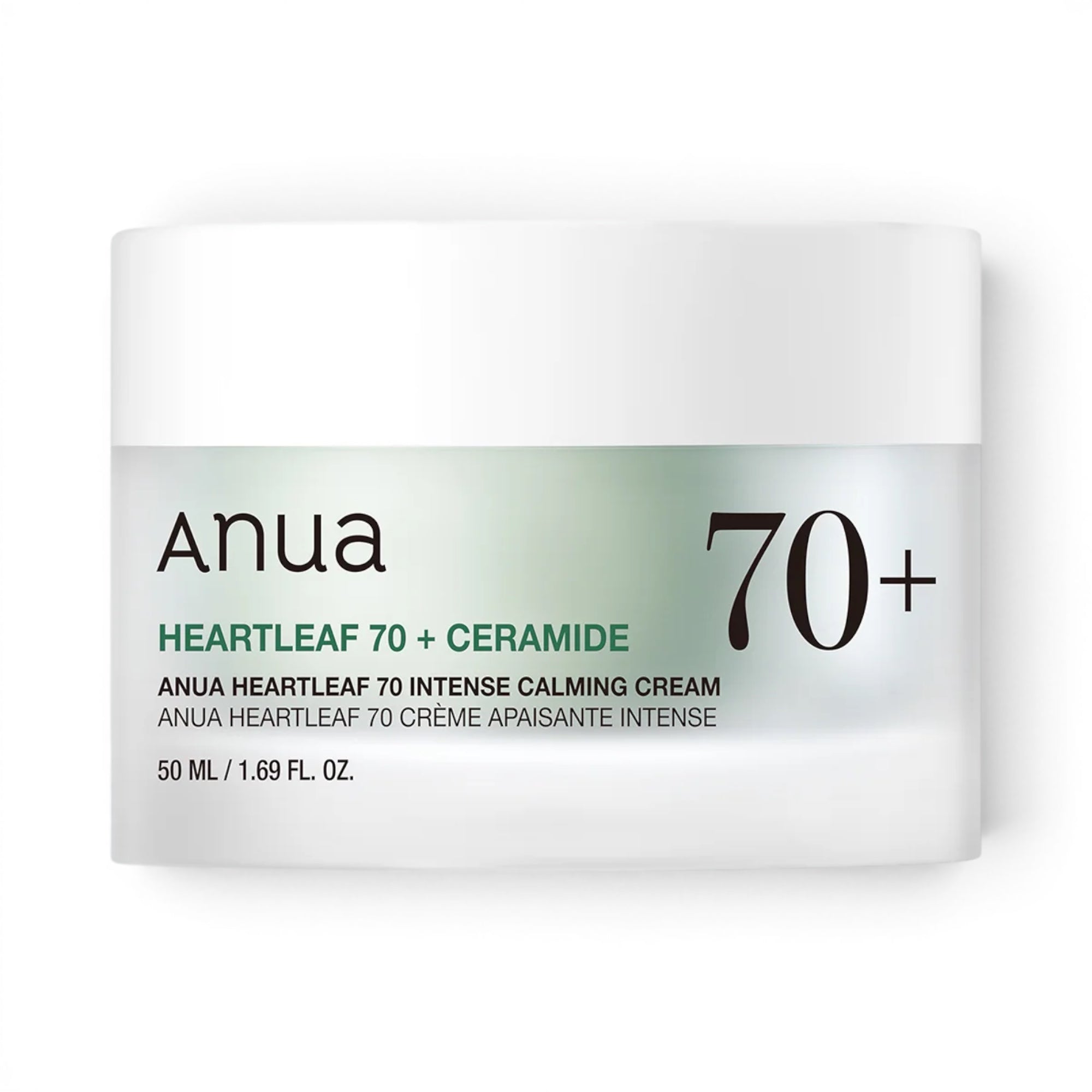 Anua Heartleaf 70 Intense Calming Cream for sensitive skin from bareskin.lt in a 50ml jar with ceramide.